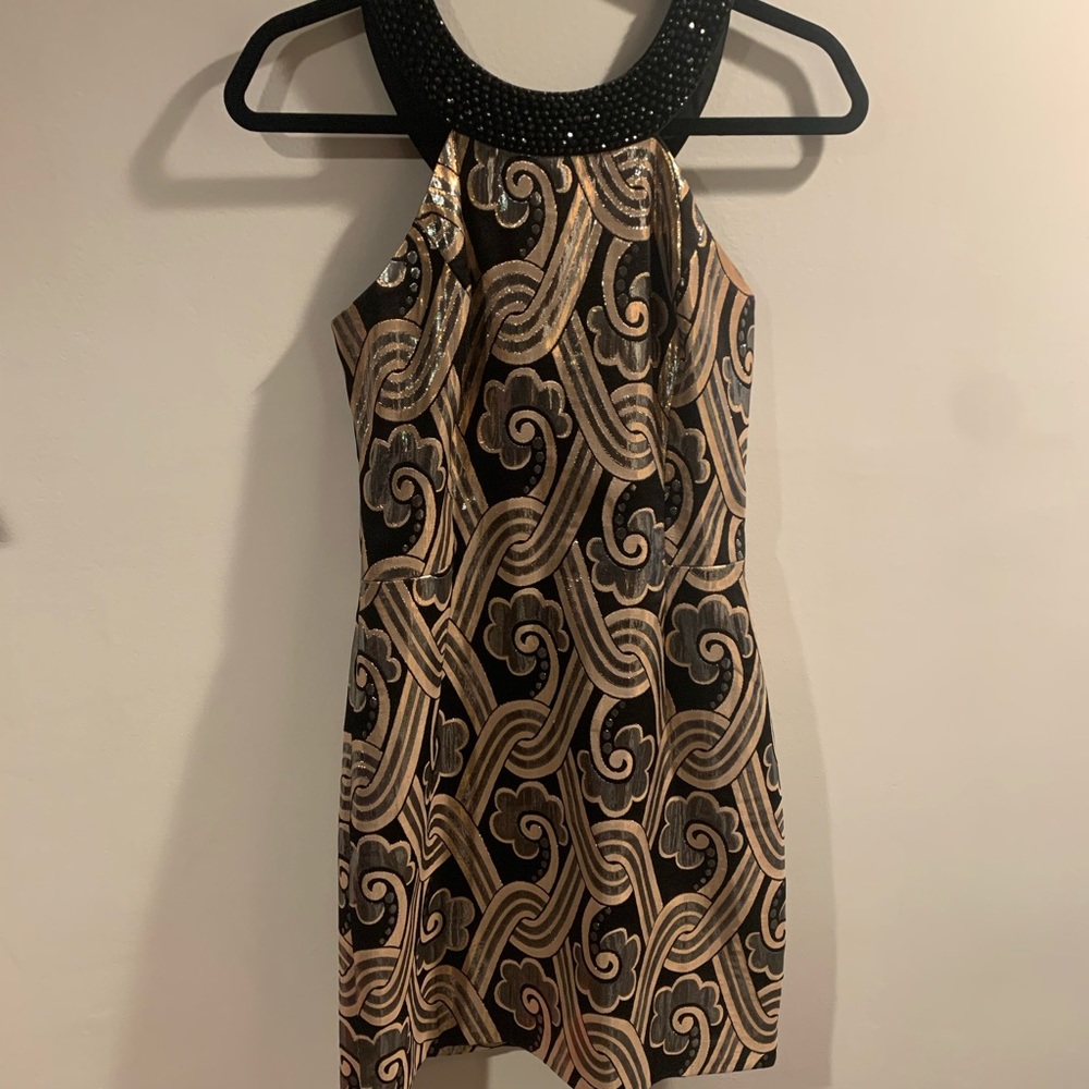 Metallic and black Lily Pulitzer cocktail dress